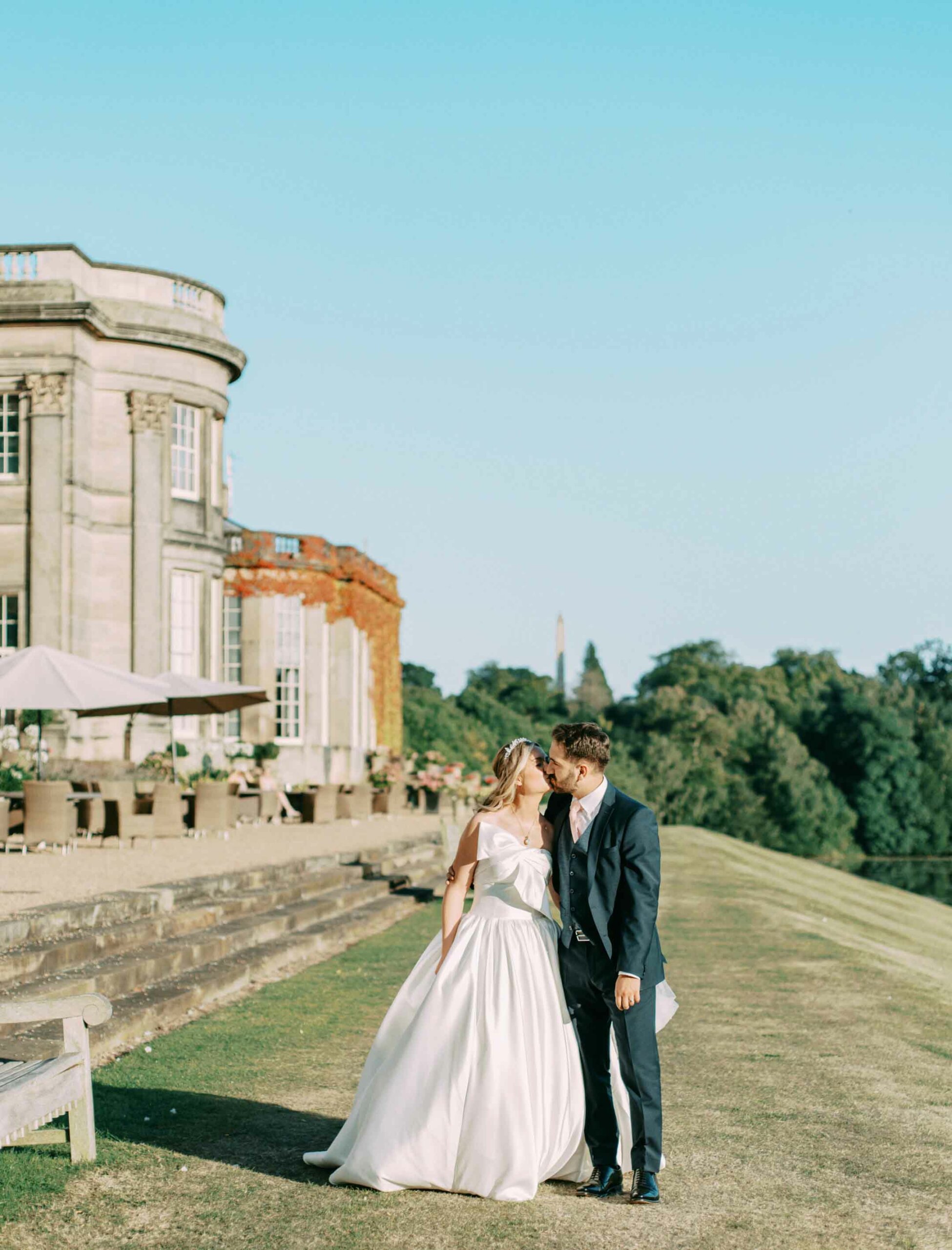 bride and groom at wynyard hall